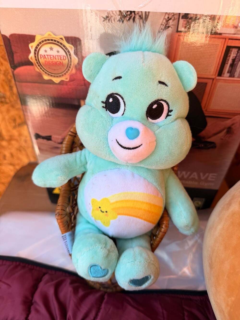 9" Care Bears Blue Wish Bear Stuffed Bean Shooting Star Plush 2021